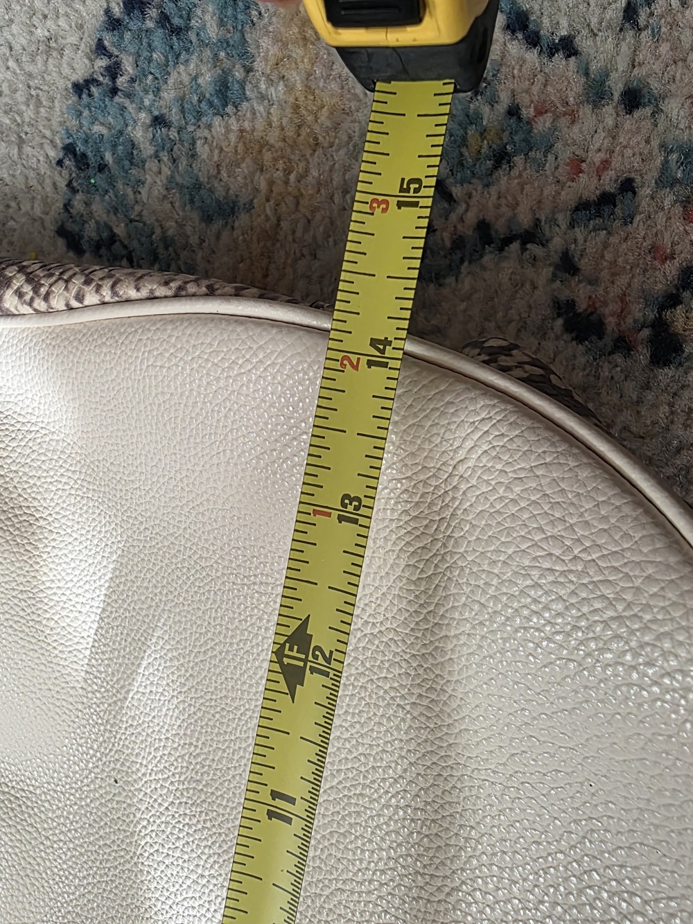 Coach Cream Pebbled Leather Shoulder Bag with Snake-Print Trim - Picture 5 of 7